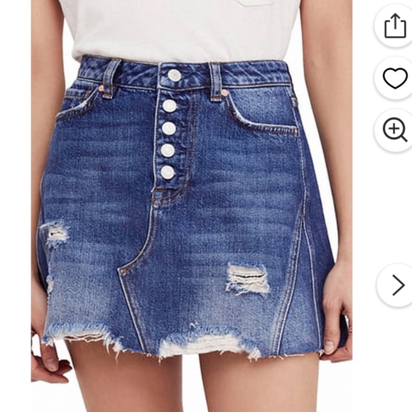 We The Free Blue Denim Mini Skirt Size 26 - Picture 1 of 5